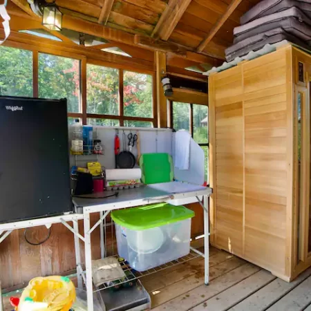 Gourmet grilling in the great outdoors at your fully-equipped gazebo kitchen.